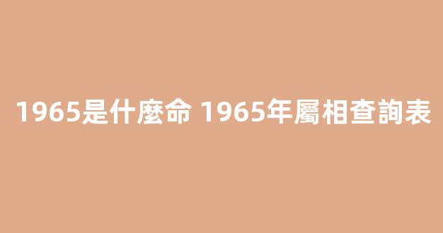 1965是什麼命 1965年屬相查詢表